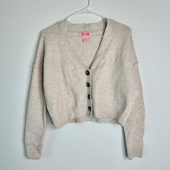 Cozy Chic Button-Up Sweater - Cream - Picture 1 of 5